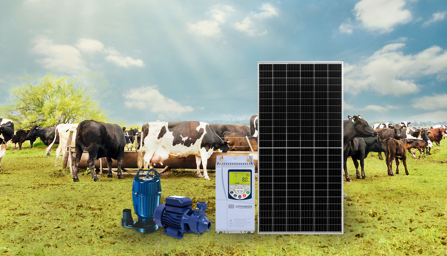 gerador de energia solar para Motobomba