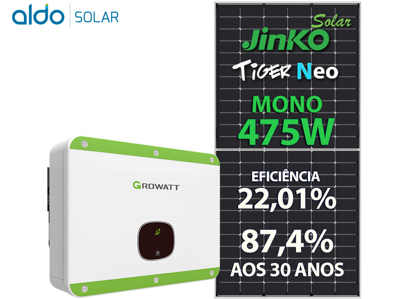 GERADOR DE ENERGIA SOLAR GROWATT ROSCA DUPLA METAL ROMAGNOLE ALDO SOLAR ON GRID GF 50,35KWP JINKO TIGER NEO MONO 475W MID 36KW 4MPPT TRIF 380V GF 50,35KWP JINKO TIGER NEO MONO 475W MID 36KW 4MPPT TRIF 380V 0