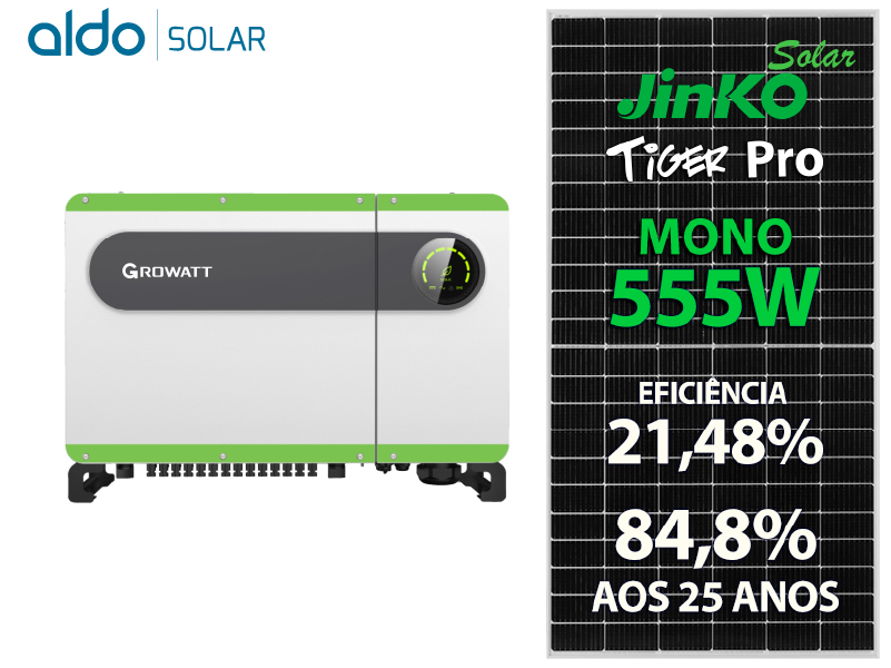 GERADOR DE ENERGIA SOLAR GROWATT SEM ESTRUTURA ALDO SOLAR ON GRID ALDO SOLAR imagem 1