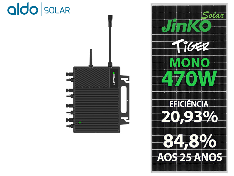 GERADOR DE ENERGIA SOLAR GROWATT MICRO INVERSOR ROSCA DUPLA MADEIRA ROMAGNOLE ALDO SOLAR ON GRID GF 5,64KWP JINKO TIGER NEO MONO 470W NEO 2KW 4MPPT MONO 220V GF 5,64KWP JINKO TIGER NEO MONO 470W NEO 2KW 4MPPT MONO 220V 0