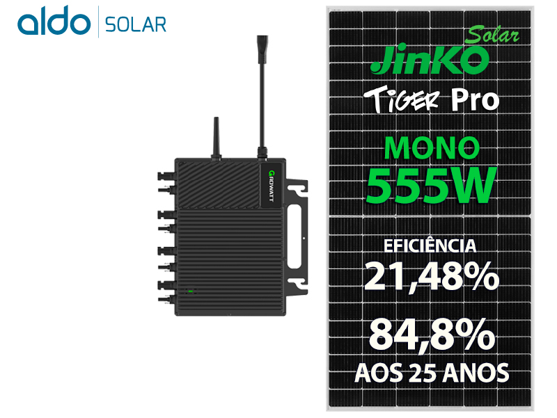 GERADOR DE ENERGIA SOLAR GROWATT MICRO INVERSOR METALICA 55CM ALDO SOLAR ON GRID ALDO SOLAR imagem 1