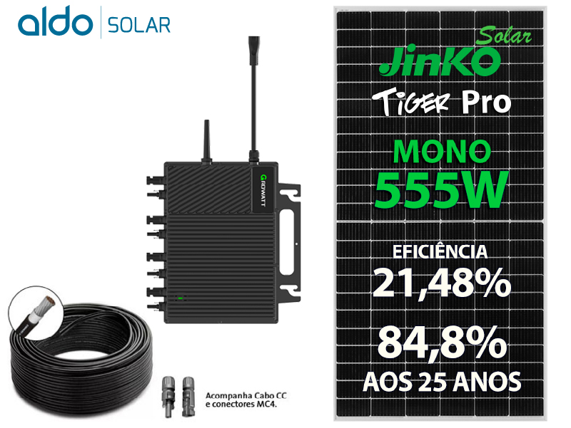 GERADOR DE ENERGIA SOLAR GROWATT MICRO INVERSOR METALICA 55CM ALDO SOLAR ON GRID ALDO SOLAR imagem 1