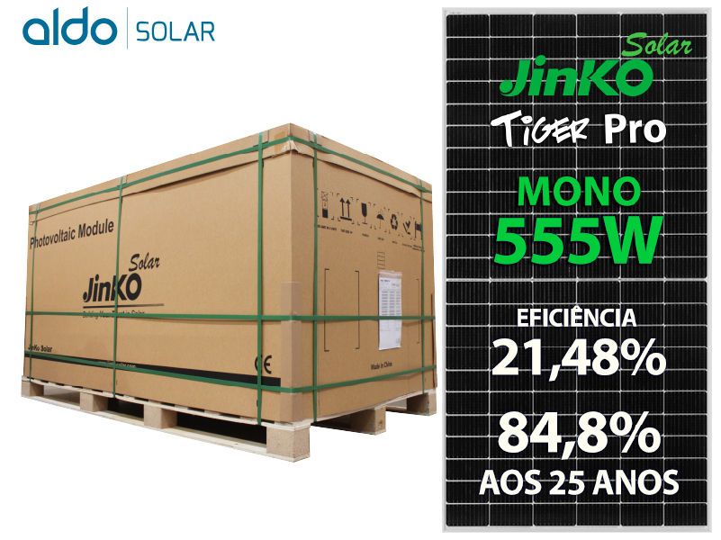 PAINEL SOLAR FOTOVOLTAICO JINKO JKM555M-72HL4-V TIGER PRO 555W 144 CEL. P TYPE MONO 21,48% EFICIENCIA JKM555M-72HL4-V TIGER PRO 555W 144 CEL. P TYPE MONO 21,48% EFICIENCIA 0