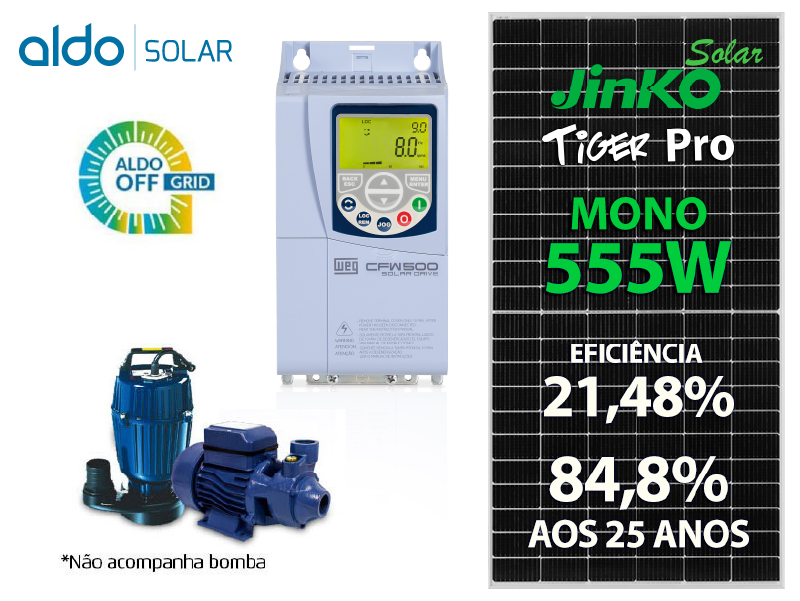GERADOR DE ENERGIA SOLAR DRIVE PARA MOTOBOMBA ROSCA DUPLA MADEIRA ROMAGNOLE ALDO SOLAR OFF GRID ALDO SOLAR imagem 1