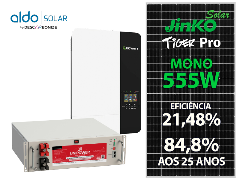 GERADOR DE ENERGIA SOLAR GROWATT OFF GRID SEM ESTRUTURA ALDO SOLAR OFF GRID ALDO SOLAR imagem 1