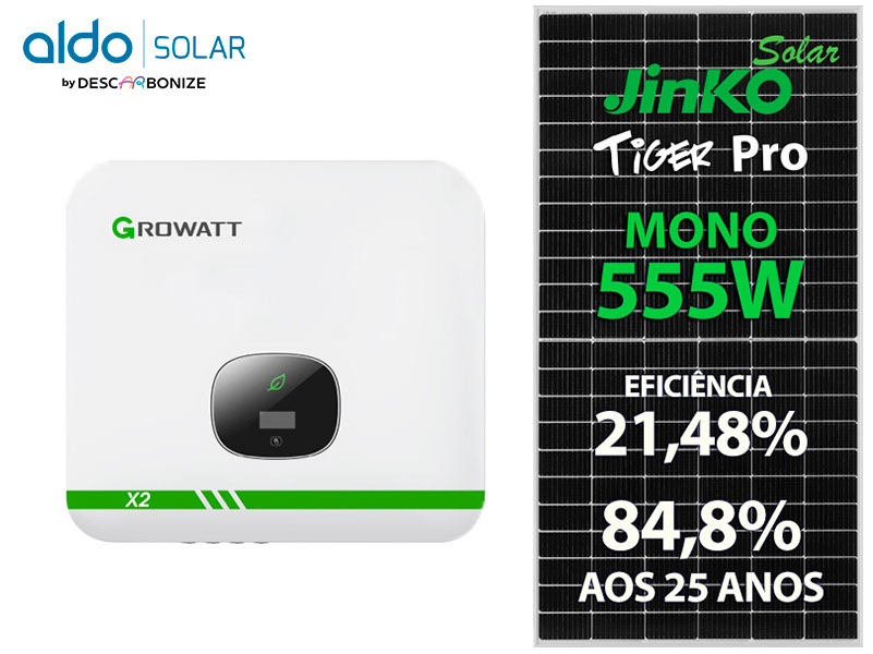 GERADOR DE ENERGIA SOLAR GROWATT ROSCA DUPLA MADEIRA ROMAGNOLE ALDO SOLAR ON GRID ALDO SOLAR imagem 1