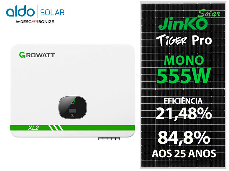GERADOR DE ENERGIA SOLAR GROWATT SEM ESTRUTURA ALDO SOLAR ON GRID ALDO SOLAR imagem 1