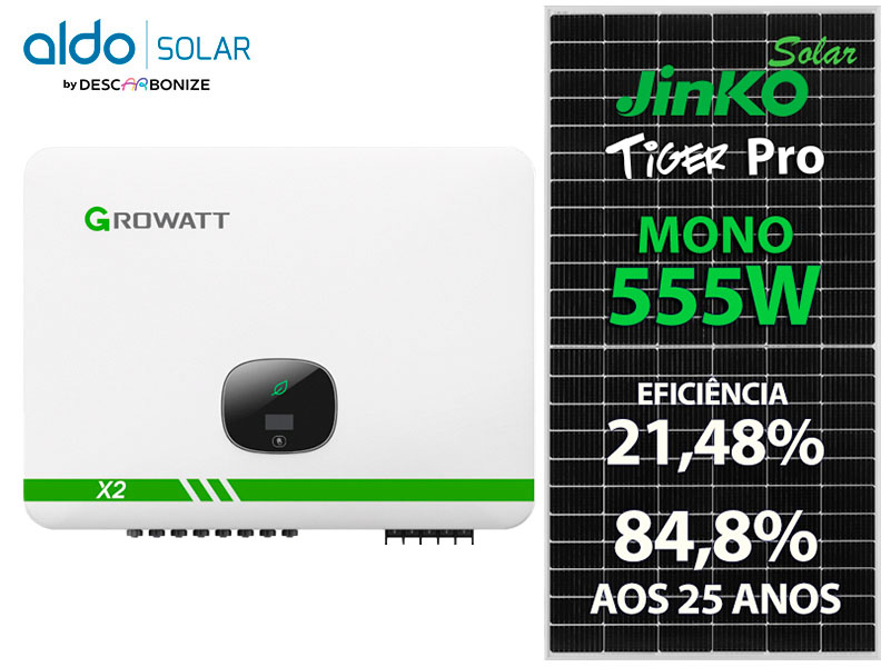 GERADOR DE ENERGIA SOLAR GROWATT ROSCA DUPLA METAL ROMAGNOLE ALDO SOLAR ON GRID ALDO SOLAR imagem 1