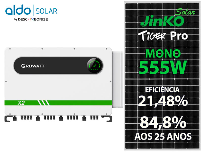 GERADOR DE ENERGIA SOLAR GROWATT ROSCA DUPLA METAL ROMAGNOLE ALDO SOLAR ON GRID ALDO SOLAR imagem 1