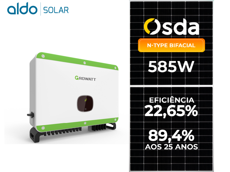 GERADOR DE ENERGIA SOLAR GROWATT ROSCA DUPLA MADEIRA ROMAGNOLE ALDO SOLAR ON GRID ALDO SOLAR imagem 1