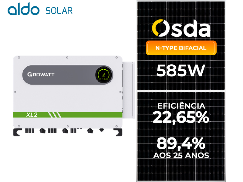 GERADOR DE ENERGIA SOLAR GROWATT SEM ESTRUTURA ALDO SOLAR ON GRID ALDO SOLAR imagem 1