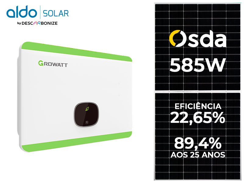 GERADOR DE ENERGIA SOLAR GROWATT ONDULADA ROMAGNOLE ALDO SOLAR ON GRID ALDO SOLAR imagem 1