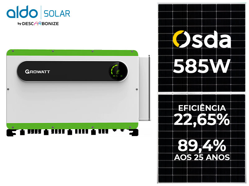 GERADOR DE ENERGIA SOLAR GROWATT COLONIAL SOLAR GROUP ALDO SOLAR ON GRID ALDO SOLAR imagem 1