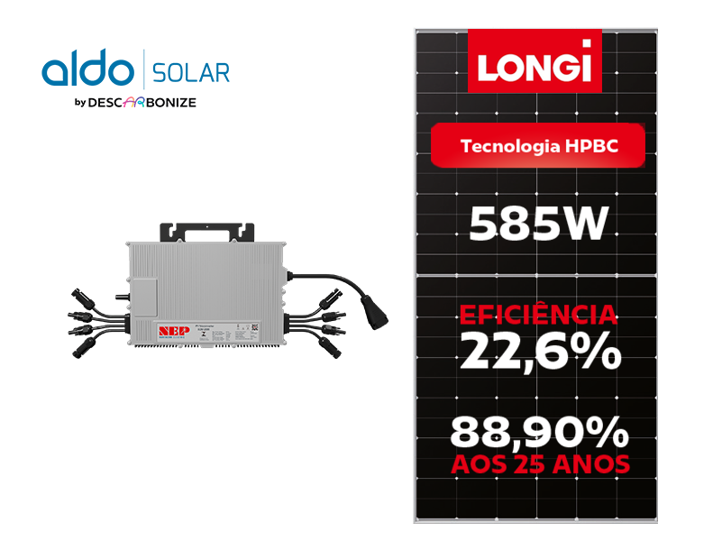 GERADOR DE ENERGIA SOLAR NEP MICRO INVERSOR SEM ESTRUTURA ALDO SOLAR ON GRID ALDO SOLAR imagem 1