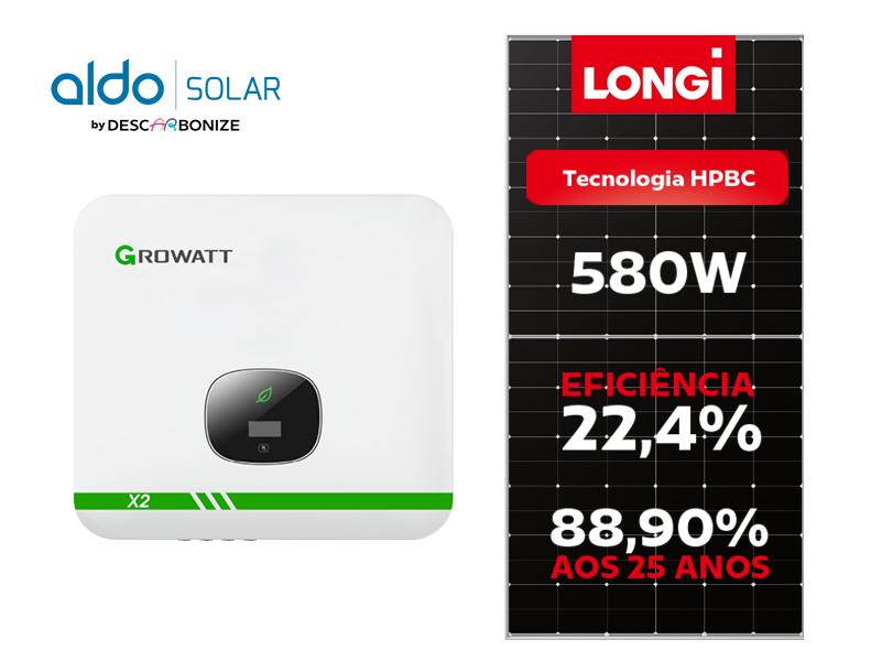 GERADOR DE ENERGIA SOLAR GROWATT ROSCA DUPLA MADEIRA ROMAGNOLE ALDO SOLAR ON GRID ALDO SOLAR imagem 1