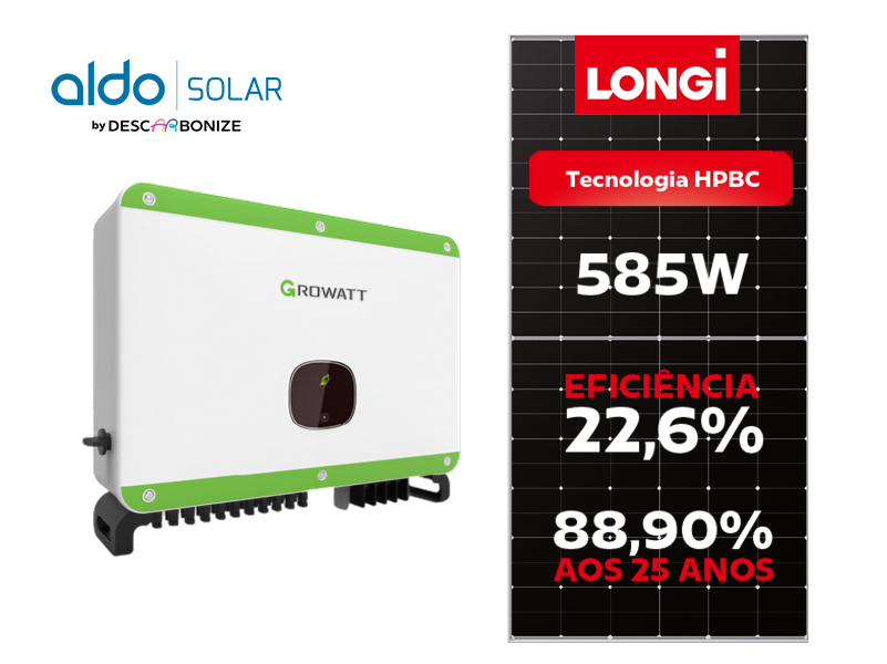 GERADOR DE ENERGIA SOLAR GROWATT SEM ESTRUTURA ALDO SOLAR ON GRID ALDO SOLAR imagem 1