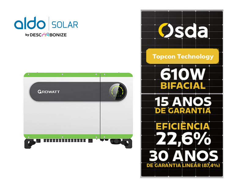 GERADOR DE ENERGIA SOLAR GROWATT ONDULADA ROMAGNOLE ALDO SOLAR ON GRID ALDO SOLAR imagem 1