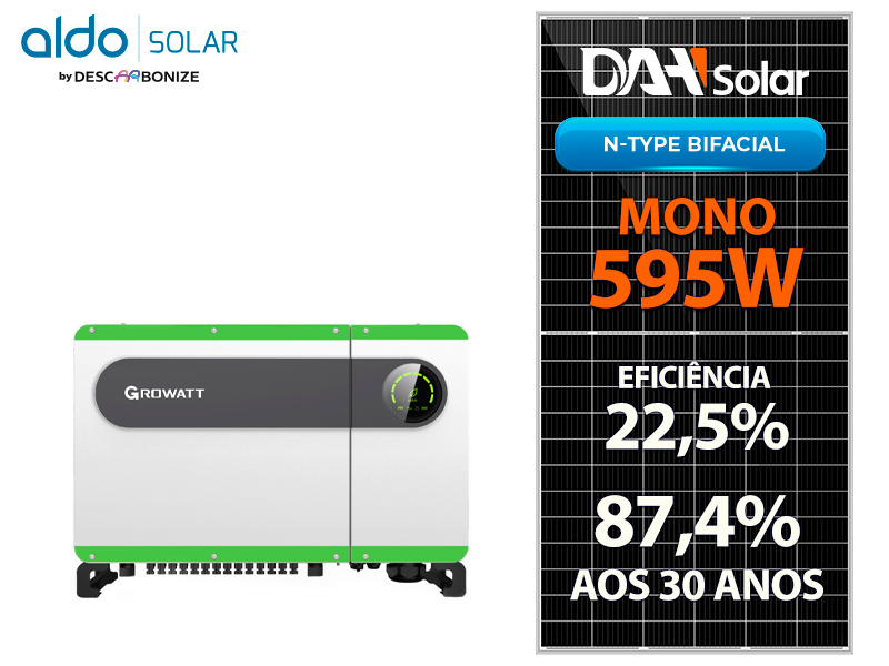 GERADOR DE ENERGIA SOLAR GROWATT ONDULADA ROMAGNOLE ALDO SOLAR ON GRID ALDO SOLAR imagem 1