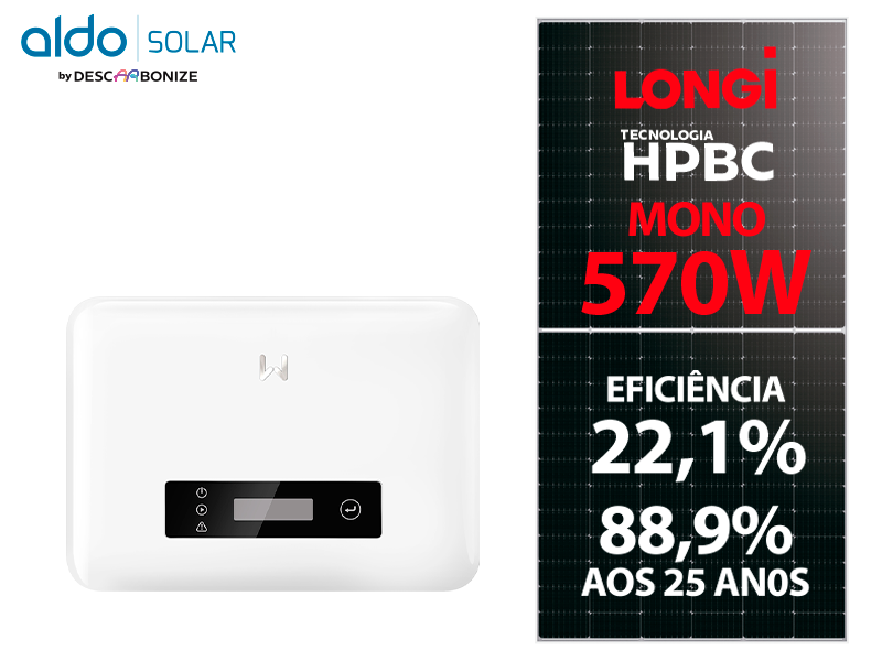 GERADOR DE ENERGIA SOLAR GOODWE LAJE SOLAR GROUP ALDO SOLAR ON GRID GF 5,7KWP LONGI 570W MONO BC GW3300-XS-30 3,3KW 1MPPT MONO 220V GF 5,7KWP LONGI 570W MONO BC GW3300-XS-30 3,3KW 1MPPT MONO 220V 0