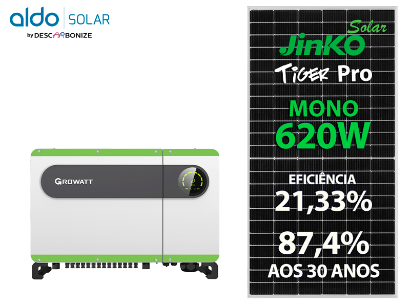 GERADOR DE ENERGIA SOLAR GROWATT ROSCA DUPLA MADEIRA ROMAGNOLE ALDO SOLAR ON GRID ALDO SOLAR imagem 1