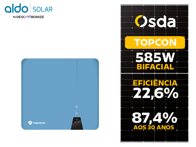 GERADOR DE ENERGIA SOLAR SOLPLANET SEM ESTRUTURA ALDO SOLAR ON GRID ALDO SOLAR imagem 1