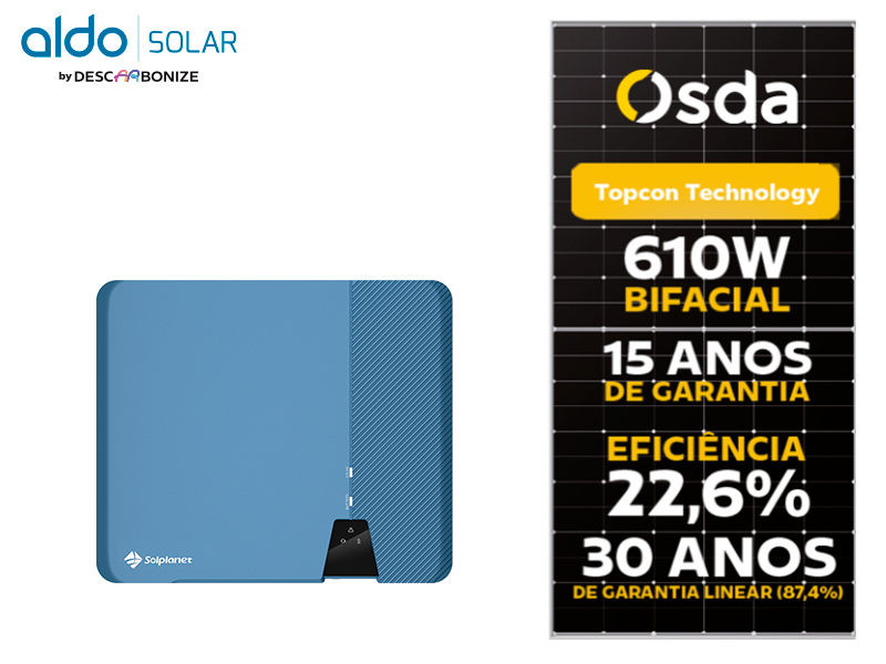 GERADOR DE ENERGIA SOLAR SOLPLANET SEM ESTRUTURA ALDO SOLAR ON GRID ALDO SOLAR imagem 1