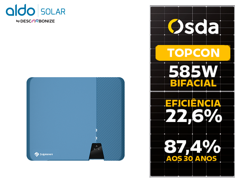 GERADOR DE ENERGIA SOLAR SOLPLANET SEM ESTRUTURA ALDO SOLAR ON GRID ALDO SOLAR imagem 1