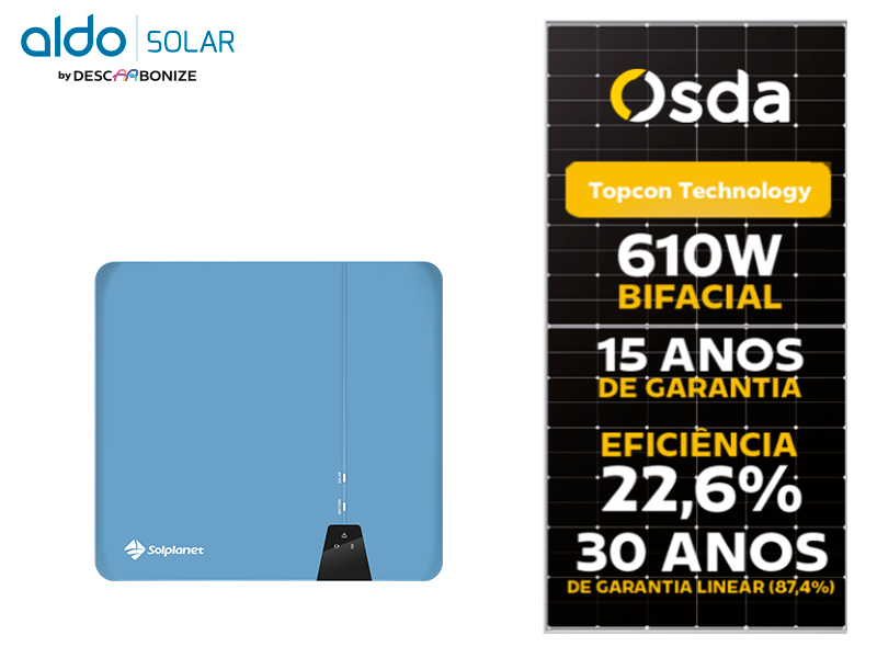 GERADOR DE ENERGIA SOLAR SOLPLANET SEM ESTRUTURA ALDO SOLAR ON GRID ALDO SOLAR imagem 1