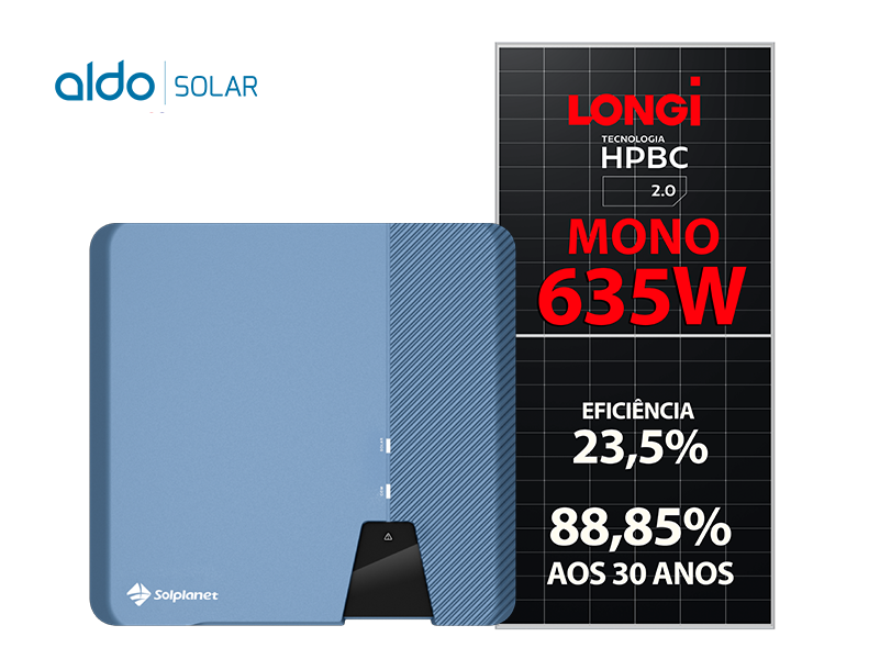 GERADOR DE ENERGIA SOLAR SOLPLANET SEM ESTRUTURA ALDO SOLAR ON GRID ALDO SOLAR imagem 1