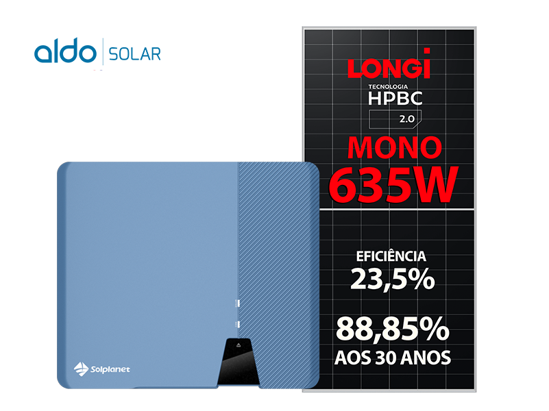 GERADOR DE ENERGIA SOLAR SOLPLANET SEM ESTRUTURA ALDO SOLAR ON GRID ALDO SOLAR imagem 1