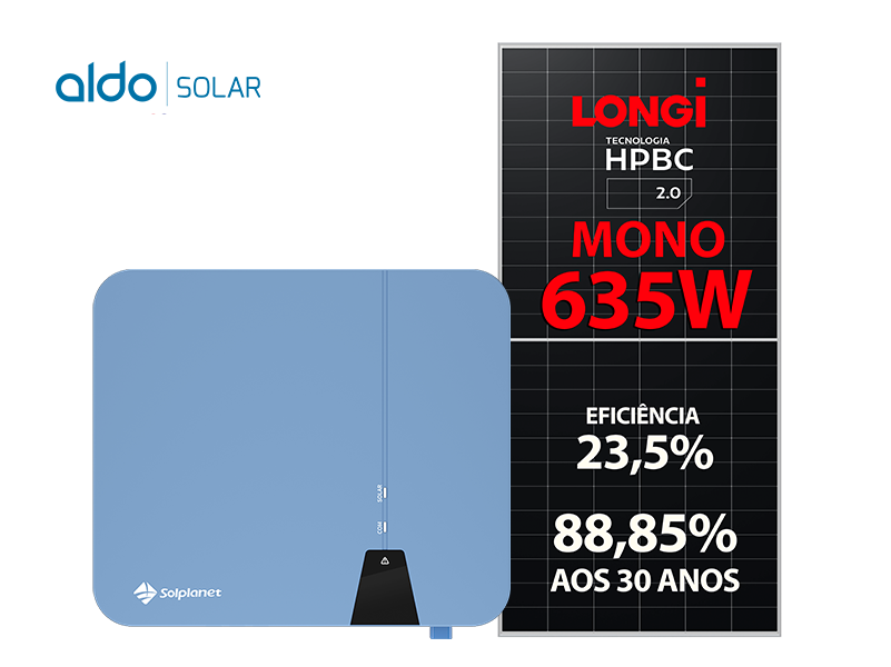 GERADOR DE ENERGIA SOLAR SOLPLANET SEM ESTRUTURA ALDO SOLAR ON GRID ALDO SOLAR imagem 1