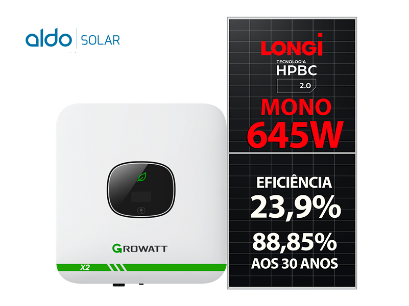 GERADOR DE ENERGIA SOLAR GROWATT MICRO INVERSOR ROSCA DUPLA MADEIRA SOLAR GROUP ALDO SOLAR ON GRID ALDO SOLAR imagem 1