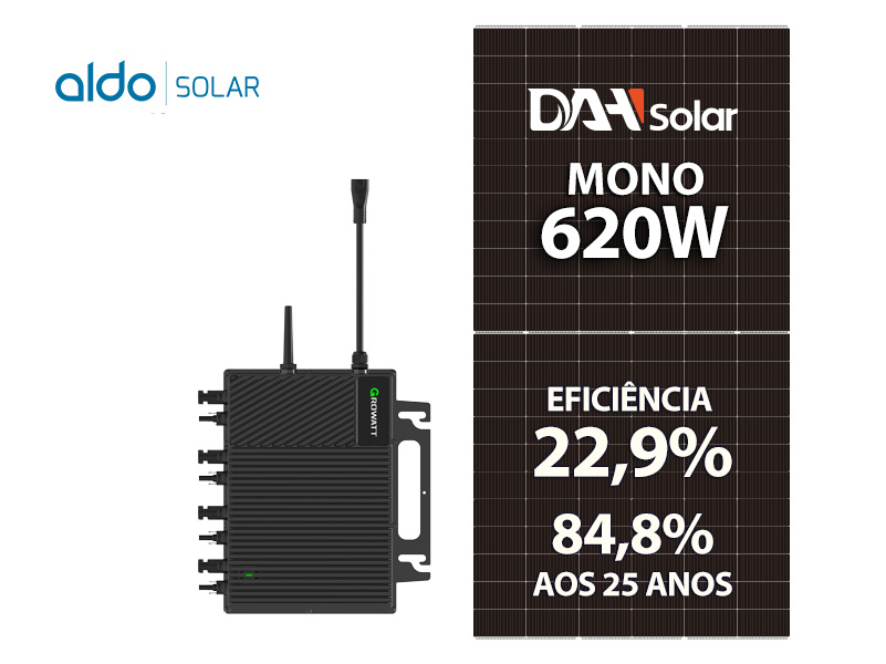 GERADOR DE ENERGIA SOLAR GROWATT MICRO INVERSOR ONDULADA ROMAGNOLE ALDO SOLAR ON GRID ALDO SOLAR imagem 1
