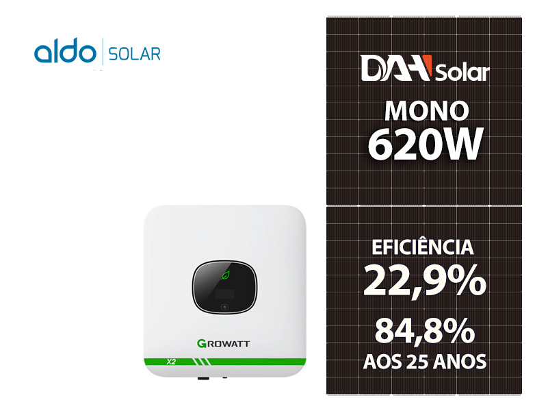 GERADOR DE ENERGIA SOLAR GROWATT SEM ESTRUTURA ALDO SOLAR ON GRID ALDO SOLAR imagem 1
