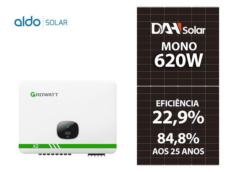 GERADOR DE ENERGIA SOLAR GROWATT SEM ESTRUTURA ALDO SOLAR ON GRID ALDO SOLAR imagem 1