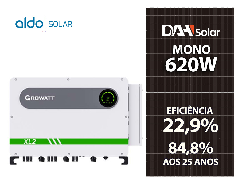 GERADOR DE ENERGIA SOLAR GROWATT SEM ESTRUTURA ALDO SOLAR ON GRID ALDO SOLAR imagem 1