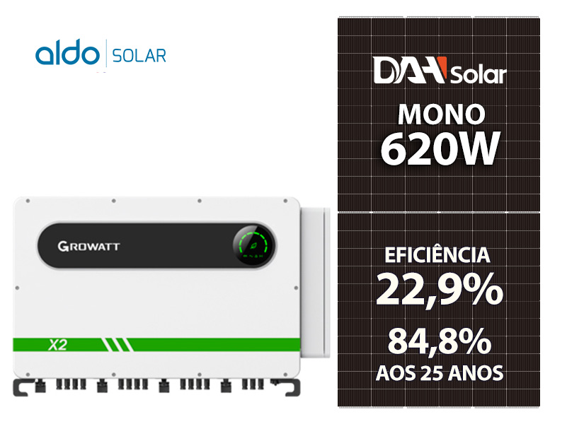 GERADOR DE ENERGIA SOLAR GROWATT SEM ESTRUTURA ALDO SOLAR ON GRID ALDO SOLAR imagem 1