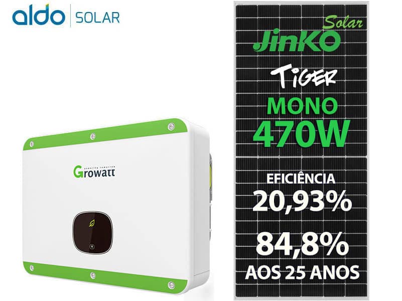GERADOR DE ENERGIA SOLAR GROWATT ONDULADA ROMAGNOLE ALDO SOLAR ON GRID 