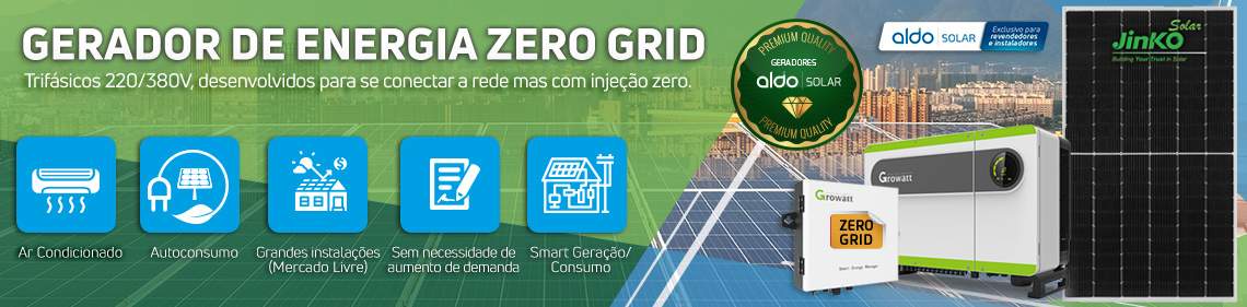Aldo Solar apresenta centenas de modelos de geradores de energia solar divididos em famílias de produtos fotovoltaicos para facilitar sua escolha. gerador-de-energia-solar-fotovoltaico/zero-grid/growatt/solo/jinko